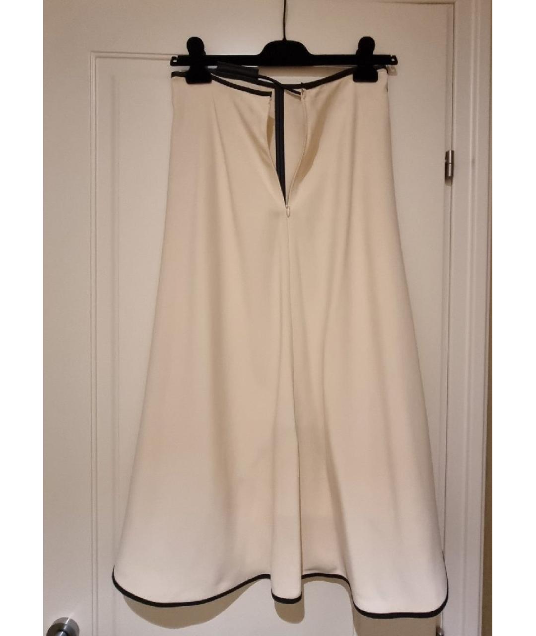 VICTORIA BECKHAM Бежевая вискозная юбка миди, фото 2