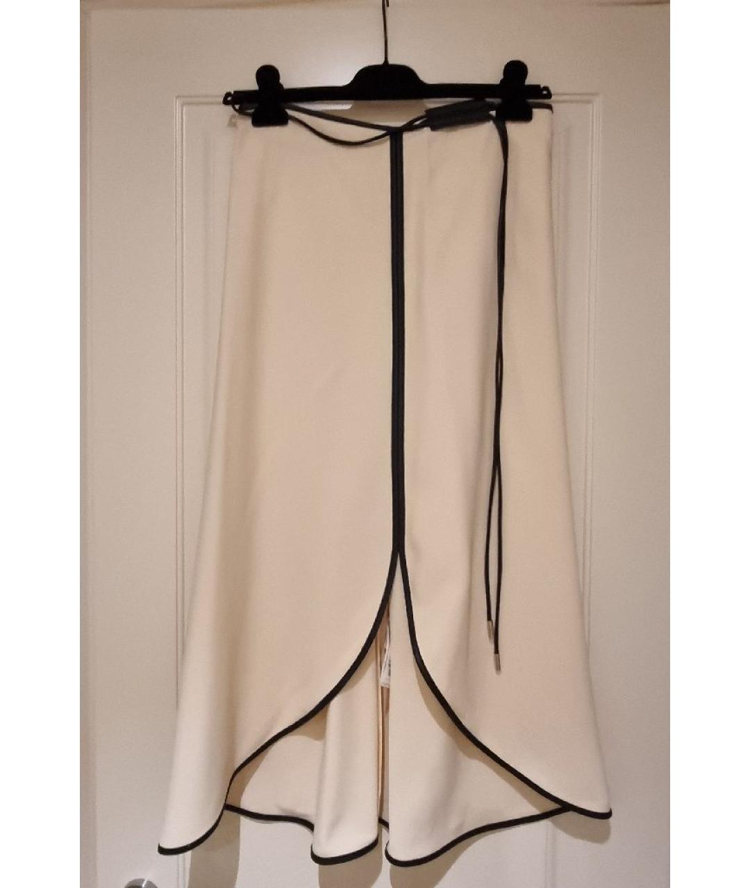 VICTORIA BECKHAM Бежевая вискозная юбка миди, фото 8