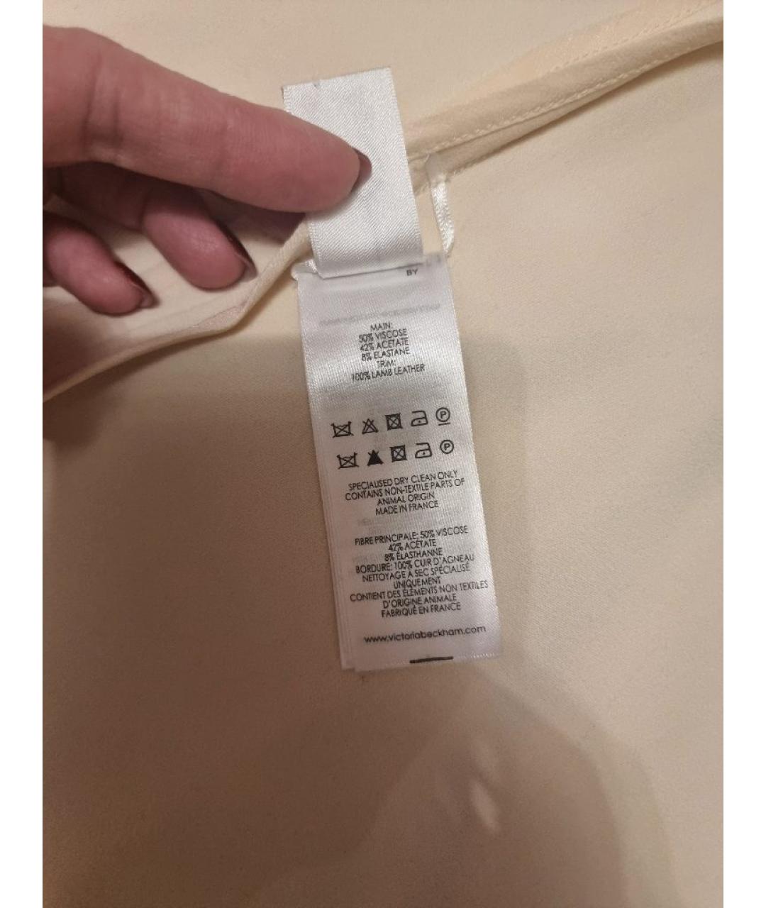 VICTORIA BECKHAM Бежевая вискозная юбка миди, фото 5