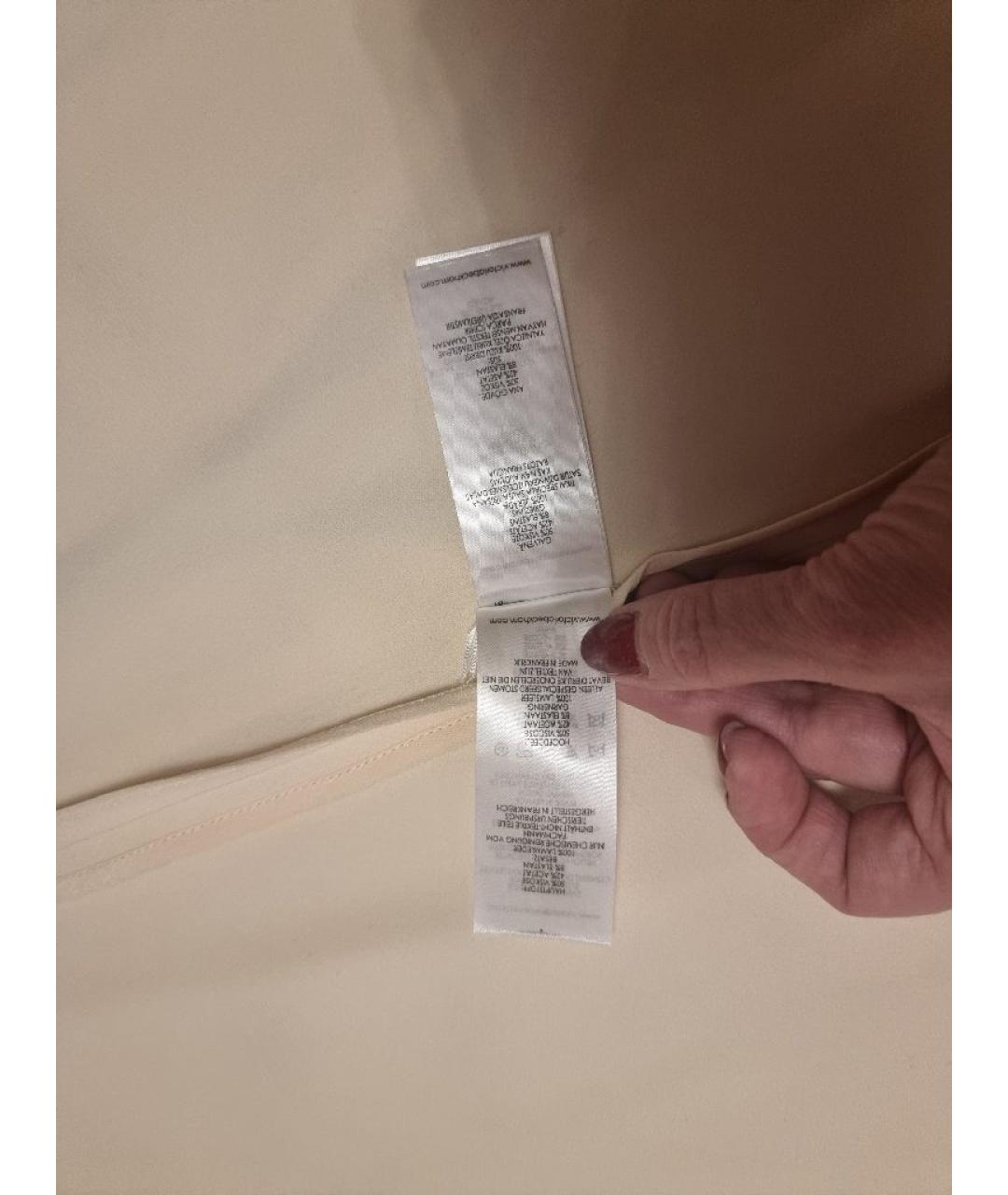VICTORIA BECKHAM Бежевая вискозная юбка миди, фото 6