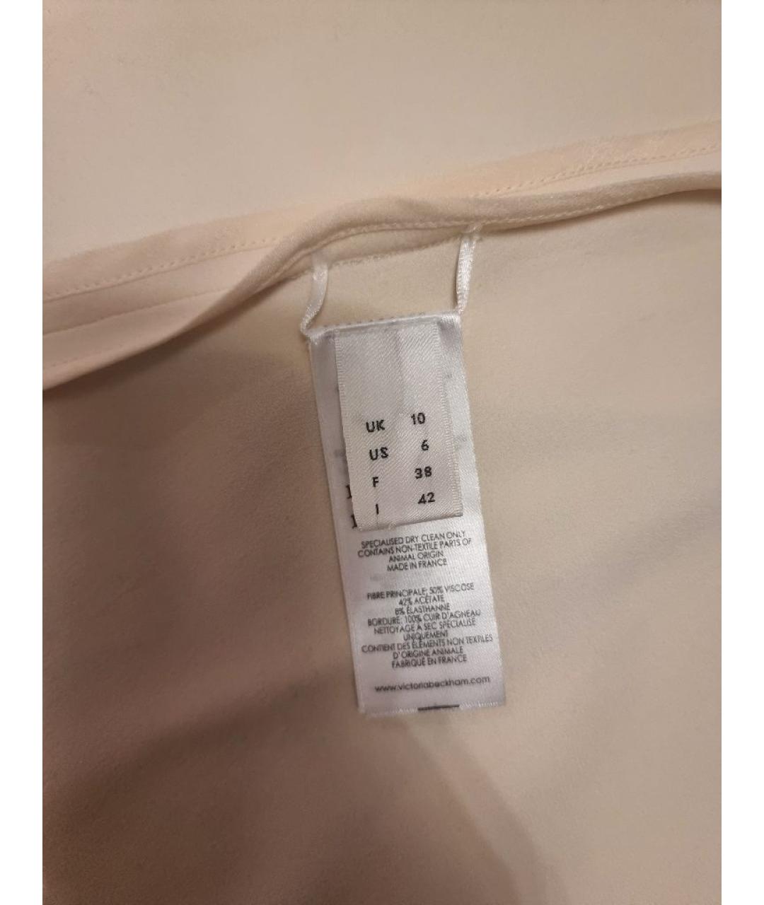 VICTORIA BECKHAM Бежевая вискозная юбка миди, фото 7
