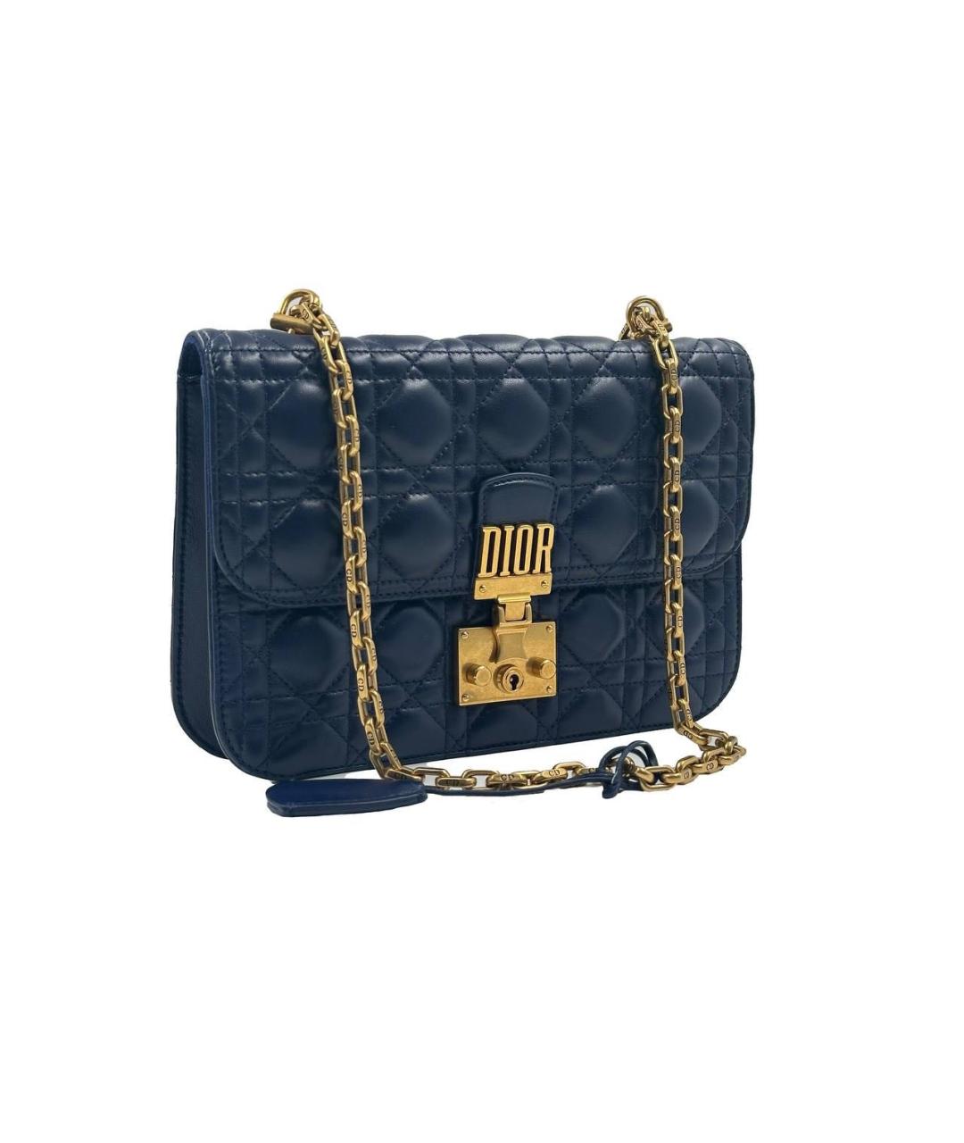 CHRISTIAN DIOR Синяя кожаная сумка через плечо, фото 4