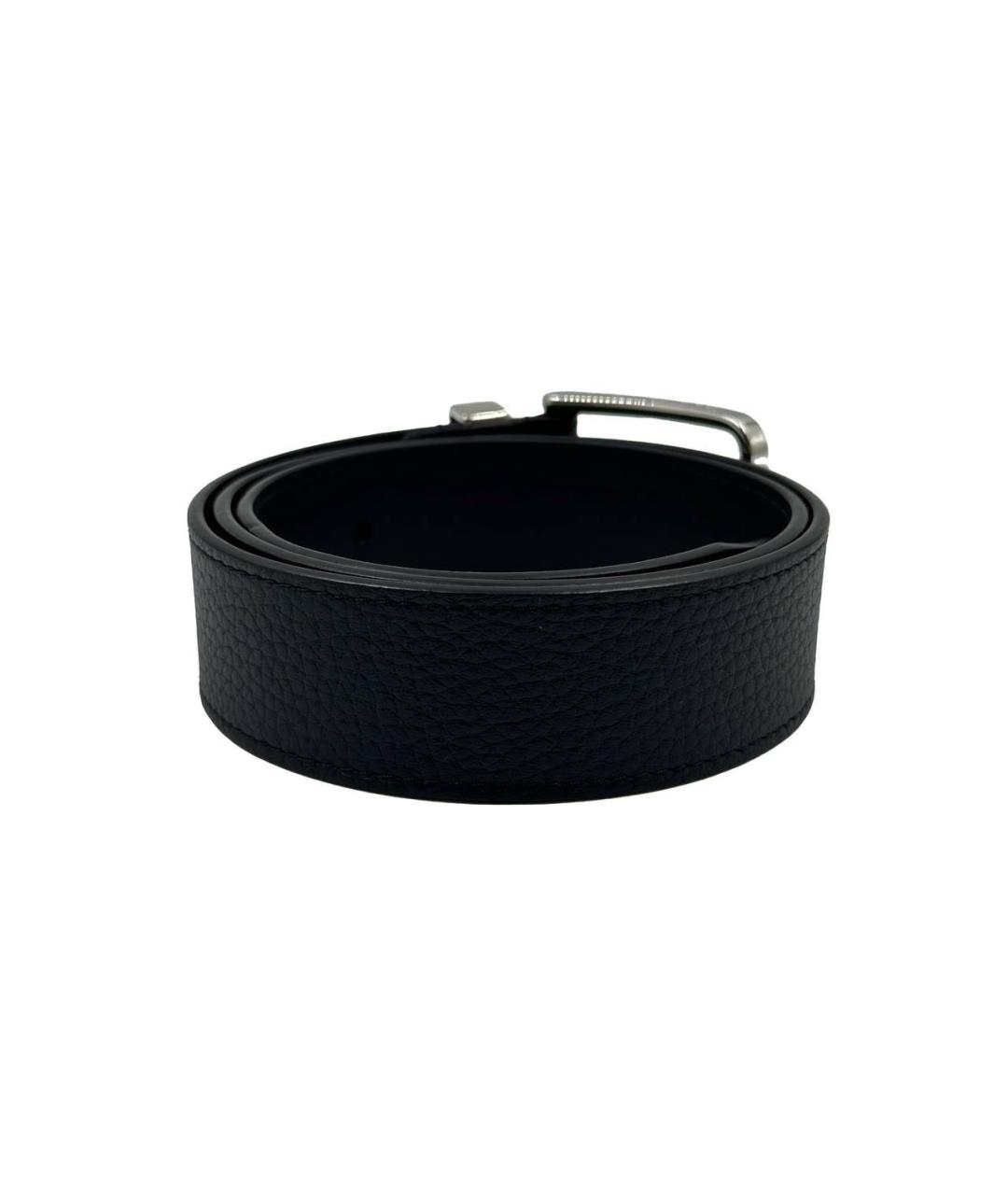 LOUIS VUITTON Черный кожаный ремень, фото 2