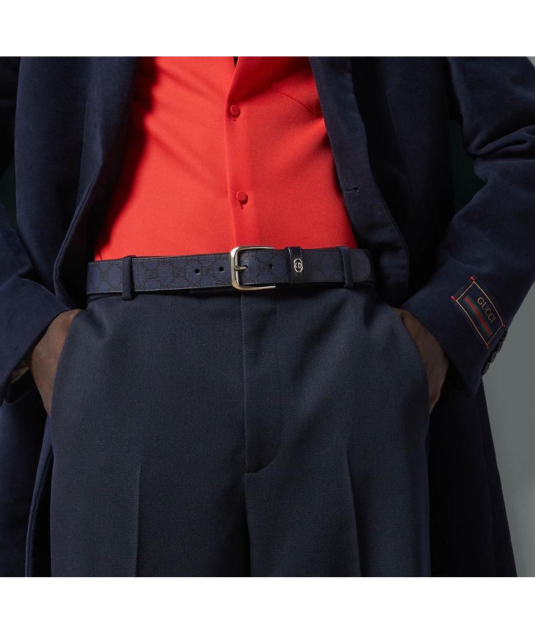 GUCCI Темно-синий ремень, фото 3
