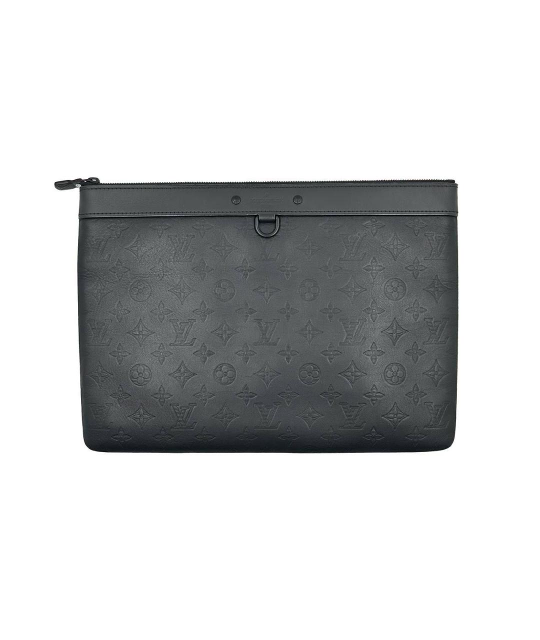 LOUIS VUITTON Черная кожаная папка для документов, фото 5