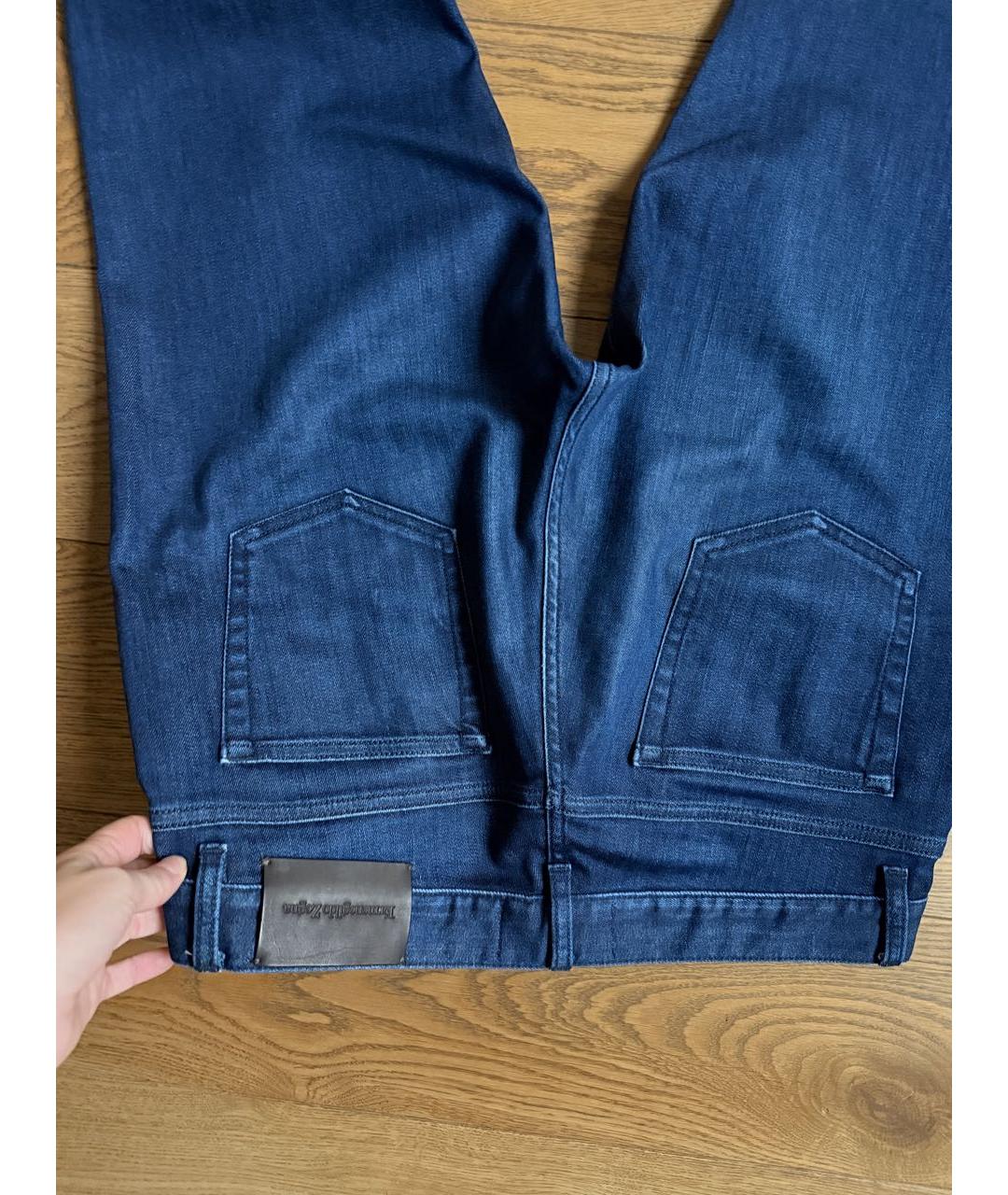 ERMENEGILDO ZEGNA XXX Темно-синие хлопко-эластановые джинсы, фото 8