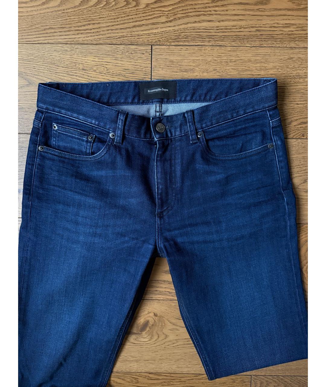 ERMENEGILDO ZEGNA XXX Темно-синие хлопко-эластановые джинсы, фото 3