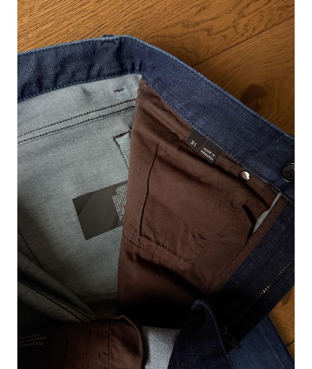 ERMENEGILDO ZEGNA XXX Темно-синие хлопко-эластановые джинсы, фото 5