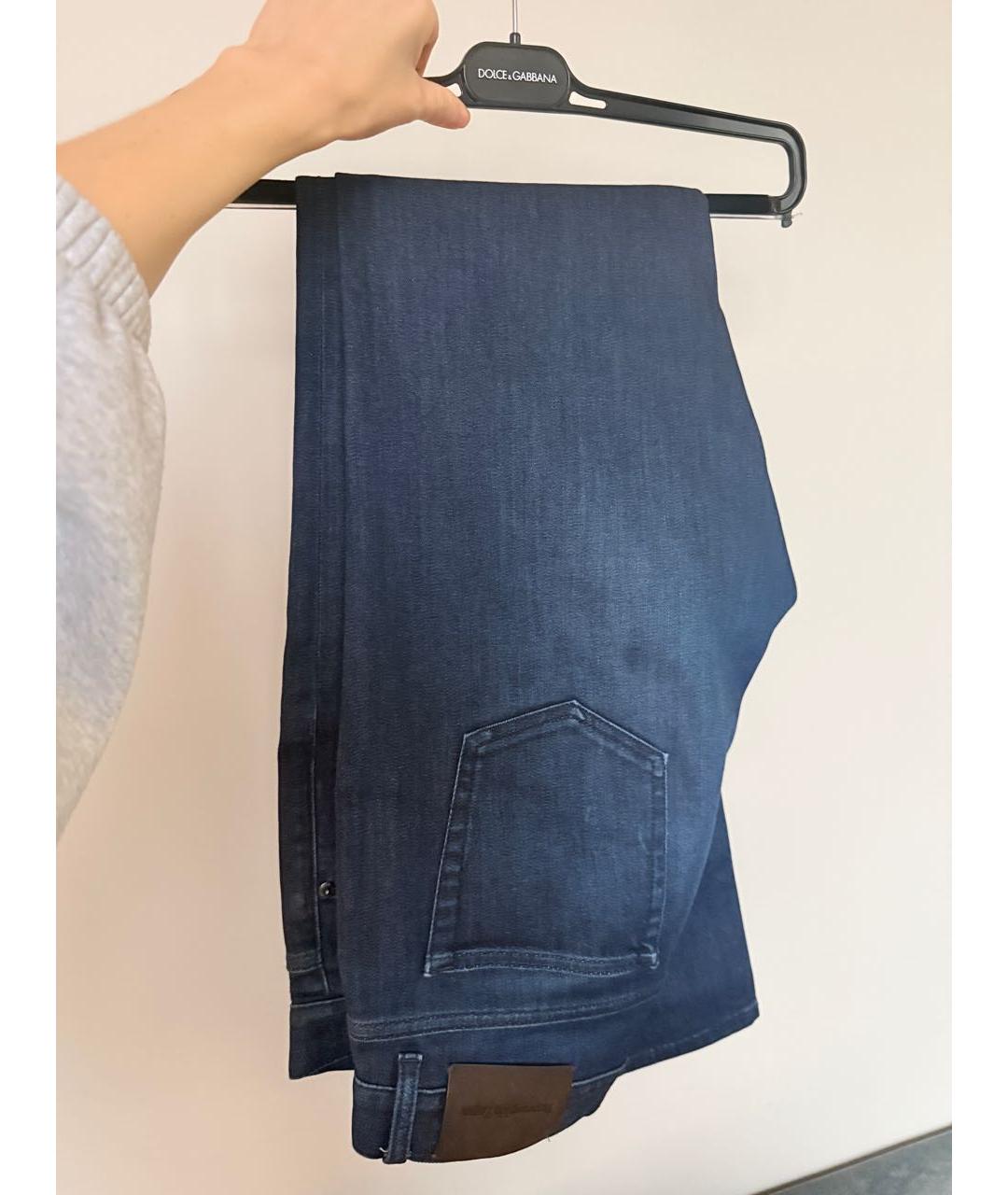 ERMENEGILDO ZEGNA XXX Темно-синие хлопко-эластановые джинсы, фото 7