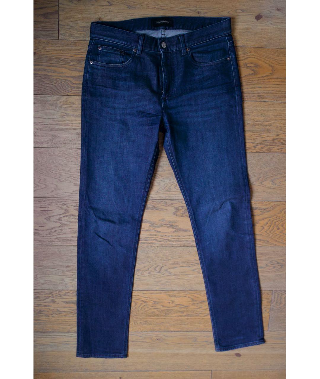 ERMENEGILDO ZEGNA XXX Темно-синие хлопко-эластановые джинсы, фото 9