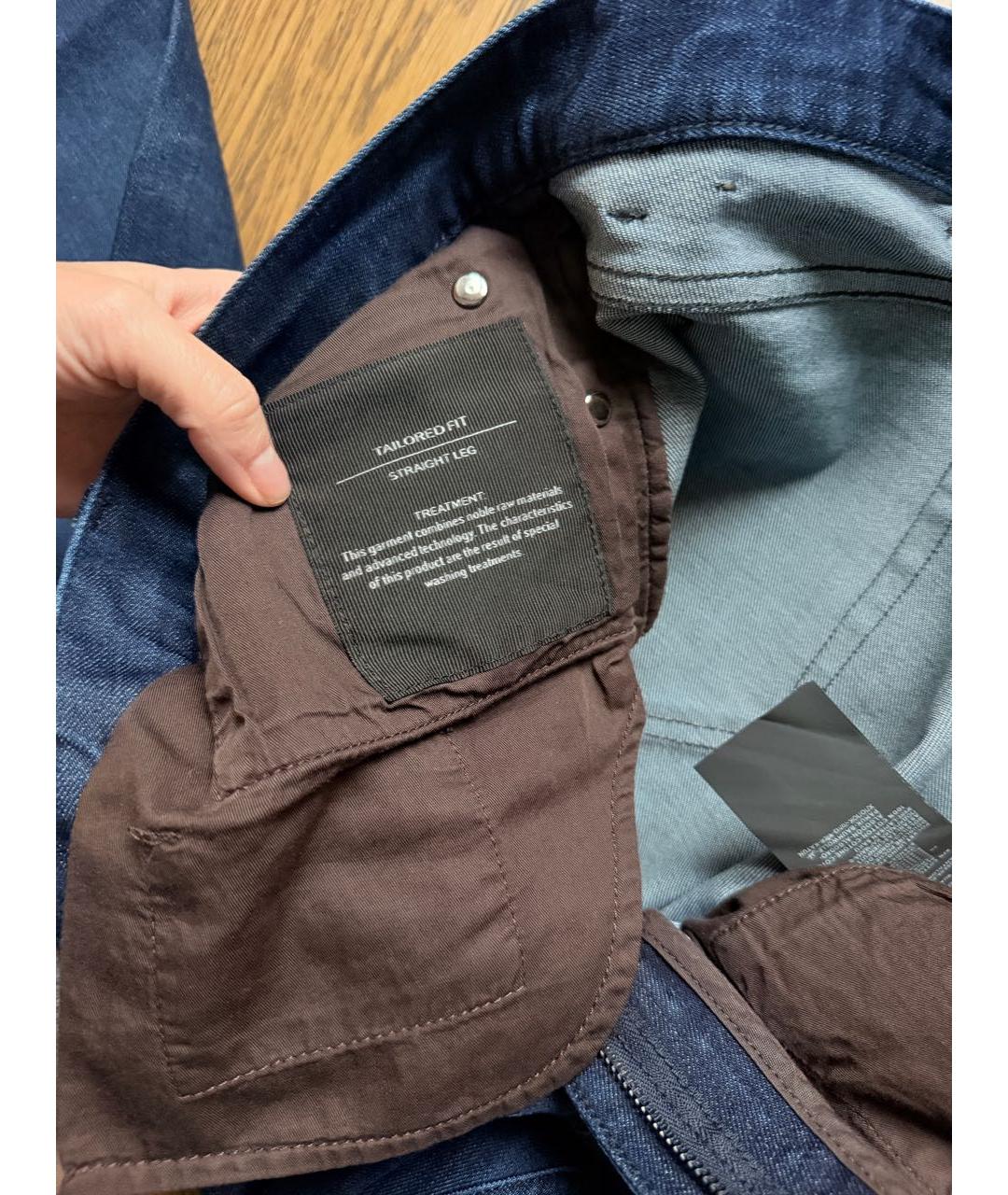 ERMENEGILDO ZEGNA XXX Темно-синие хлопко-эластановые джинсы, фото 4