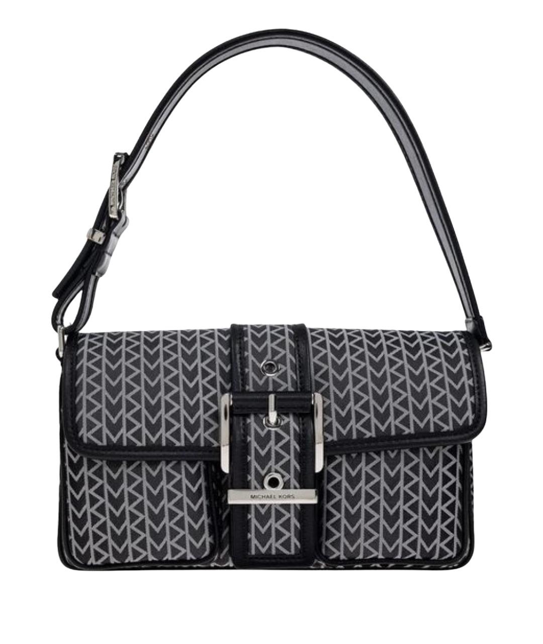 MICHAEL KORS Черная жаккардовая сумка с короткими ручками, фото 1