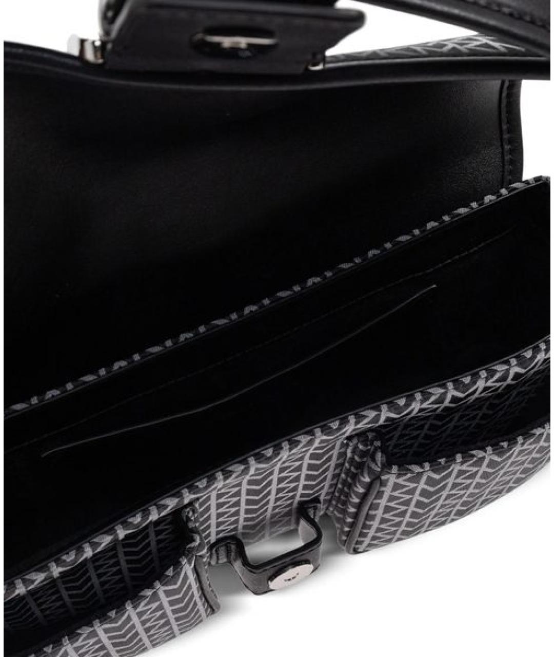 MICHAEL KORS Черная жаккардовая сумка с короткими ручками, фото 4