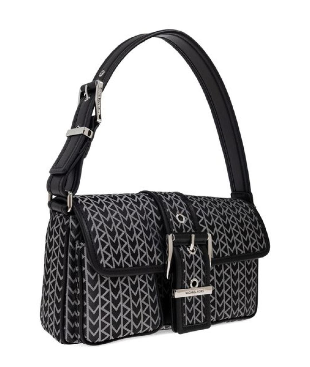 MICHAEL KORS Черная жаккардовая сумка с короткими ручками, фото 2