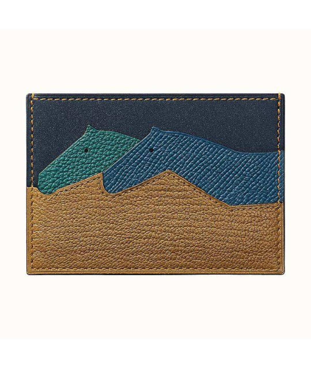 HERMES Темно-синий кожаный кардхолдер, фото 3