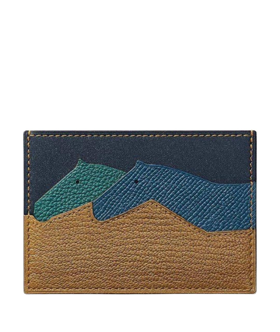 HERMES Темно-синий кожаный кардхолдер, фото 1