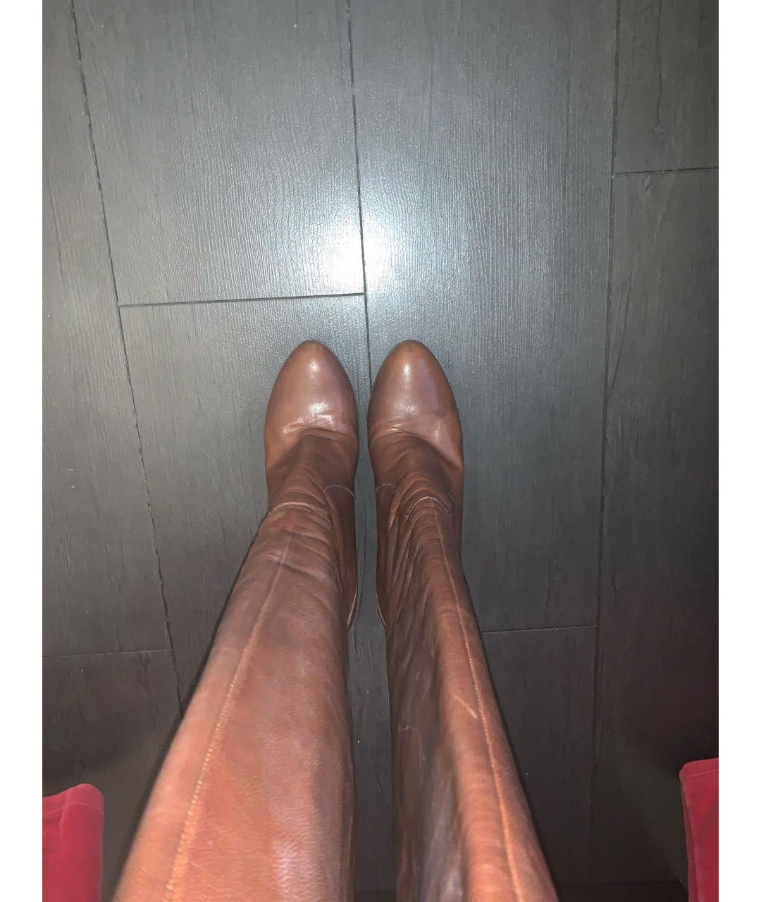 GUCCI Коричневые кожаные сапоги, фото 3