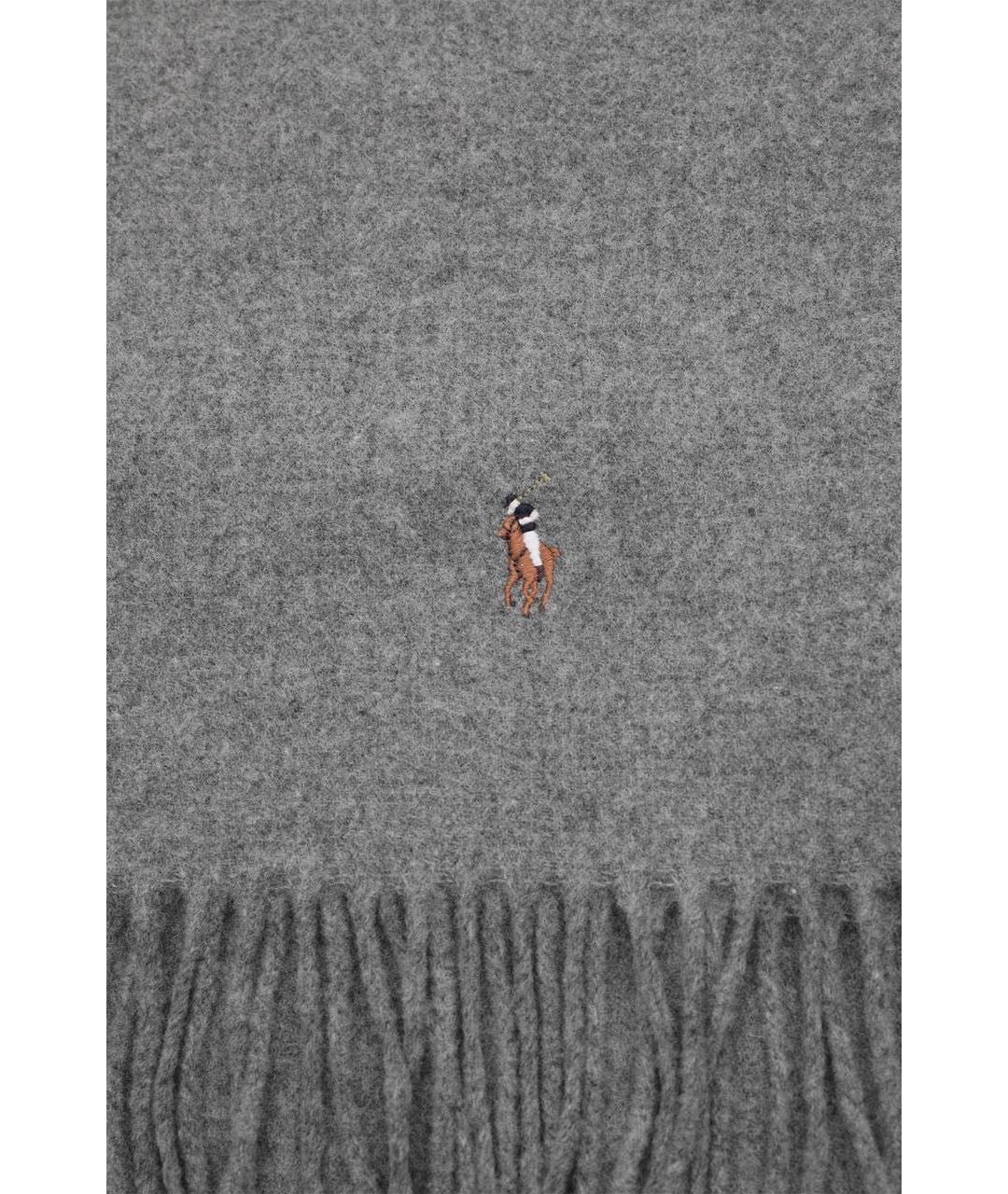POLO RALPH LAUREN Серый шерстяной шарф, фото 3