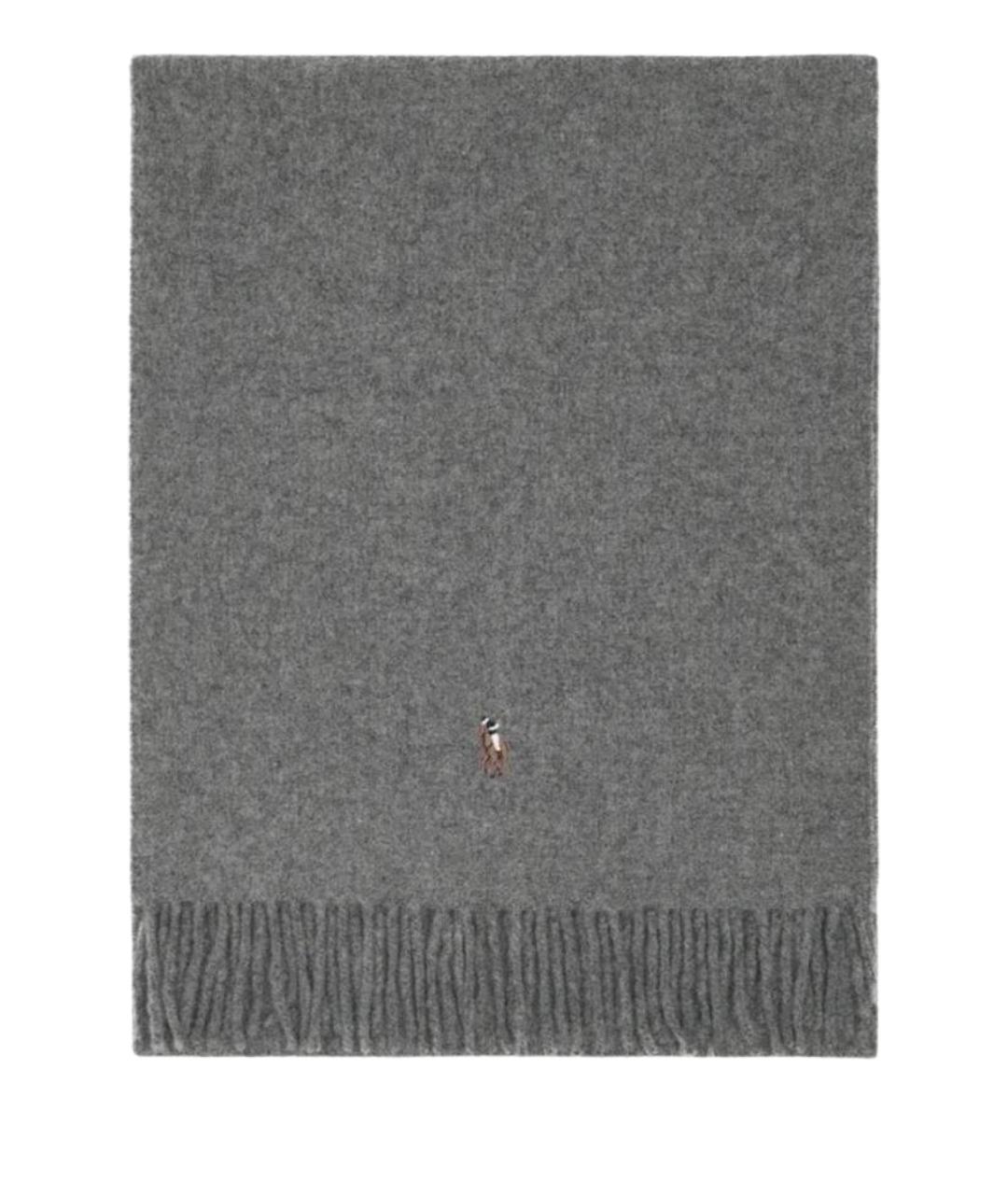 POLO RALPH LAUREN Серый шерстяной шарф, фото 1