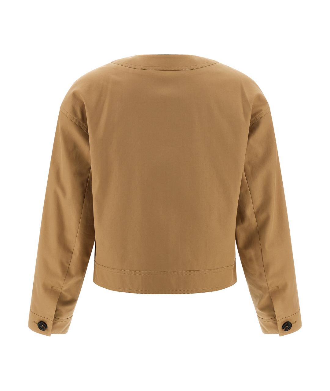 MAX MARA STUDIO Бежевая хлопковая куртка, фото 2