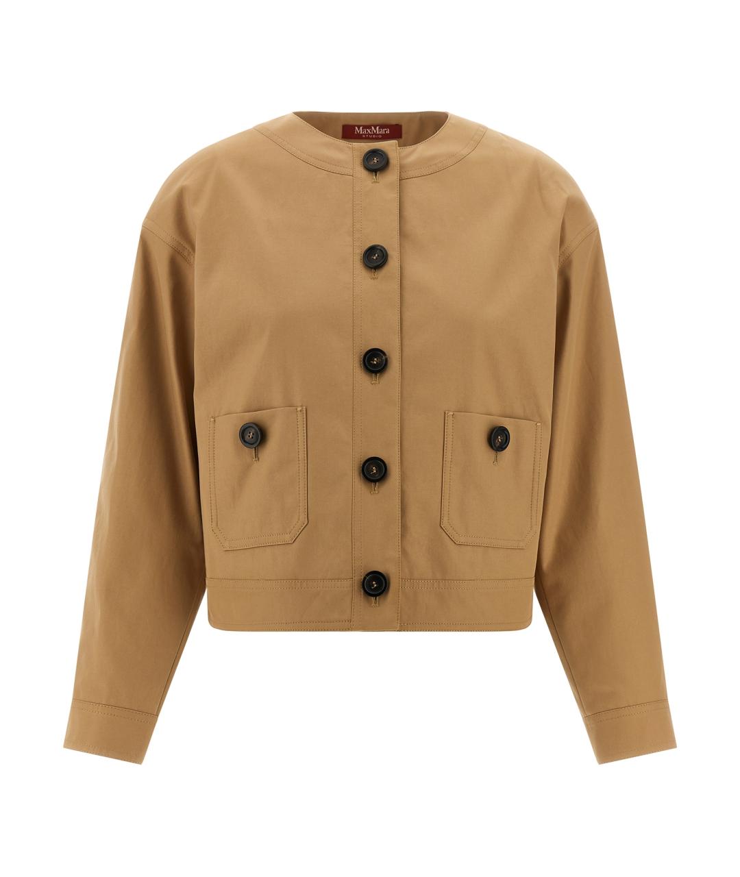 MAX MARA STUDIO Бежевая хлопковая куртка, фото 1