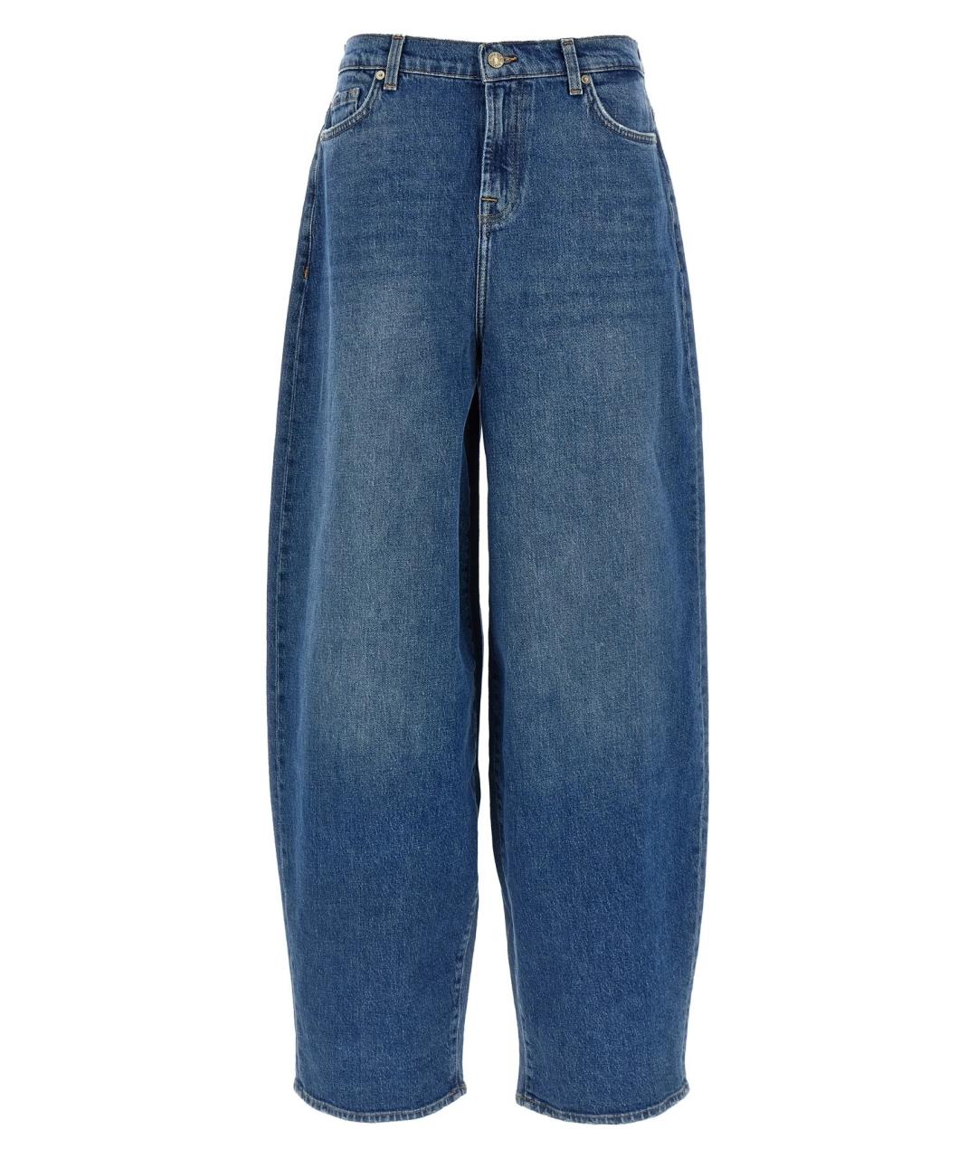 7 FOR ALL MANKIND Синие хлопковые прямые джинсы, фото 1