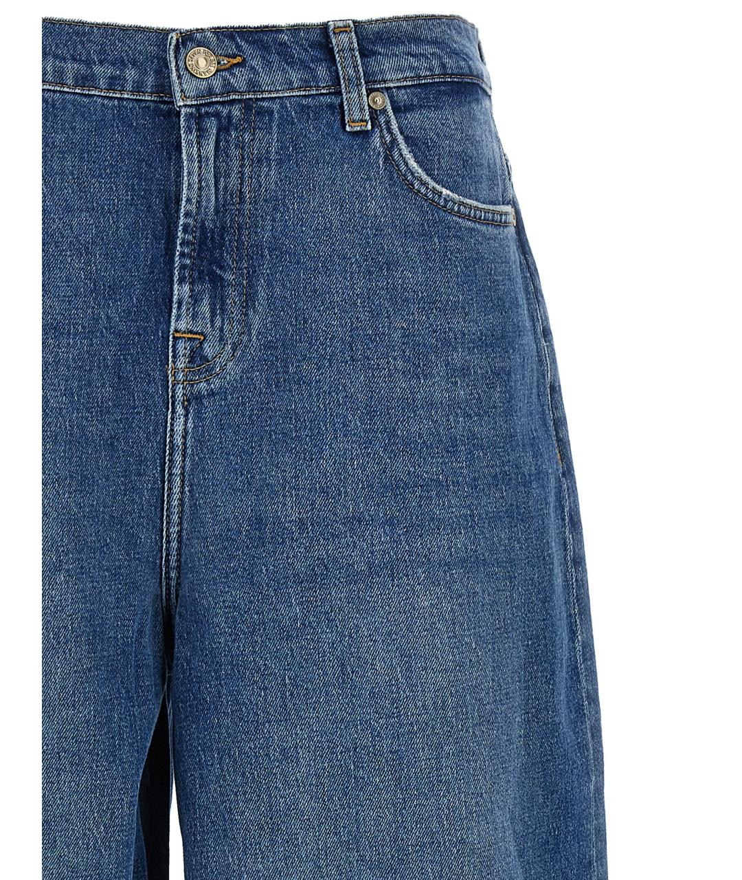 7 FOR ALL MANKIND Синие хлопковые прямые джинсы, фото 2