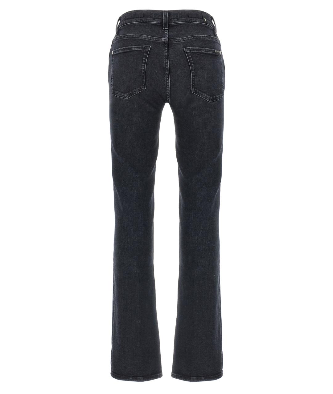 7 FOR ALL MANKIND Черные хлопковые прямые джинсы, фото 2