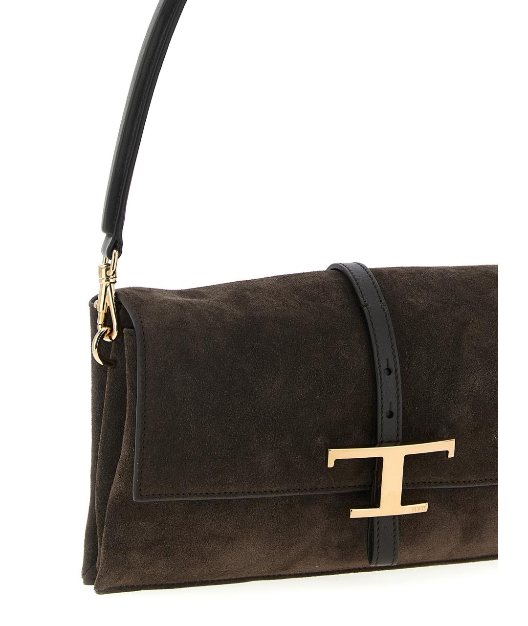 TOD'S Коричневая замшевая сумка через плечо, фото 3