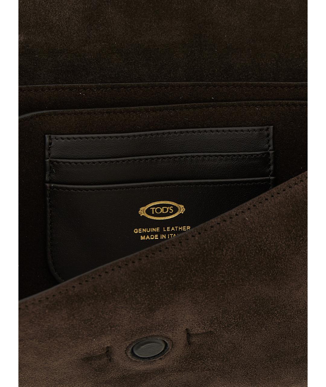 TOD'S Коричневая замшевая сумка через плечо, фото 4