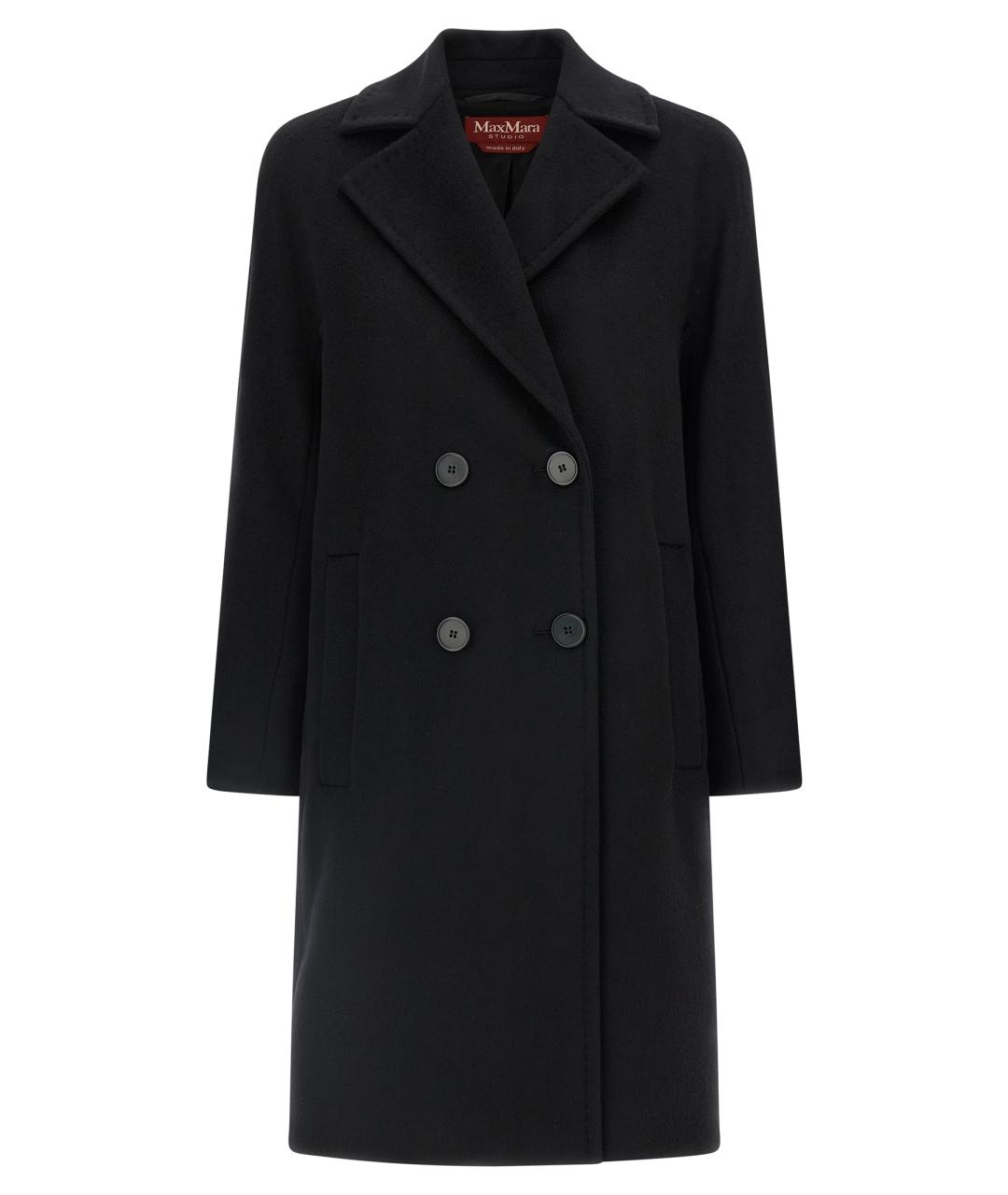 MAX MARA STUDIO Черное шерстяное пальто, фото 1