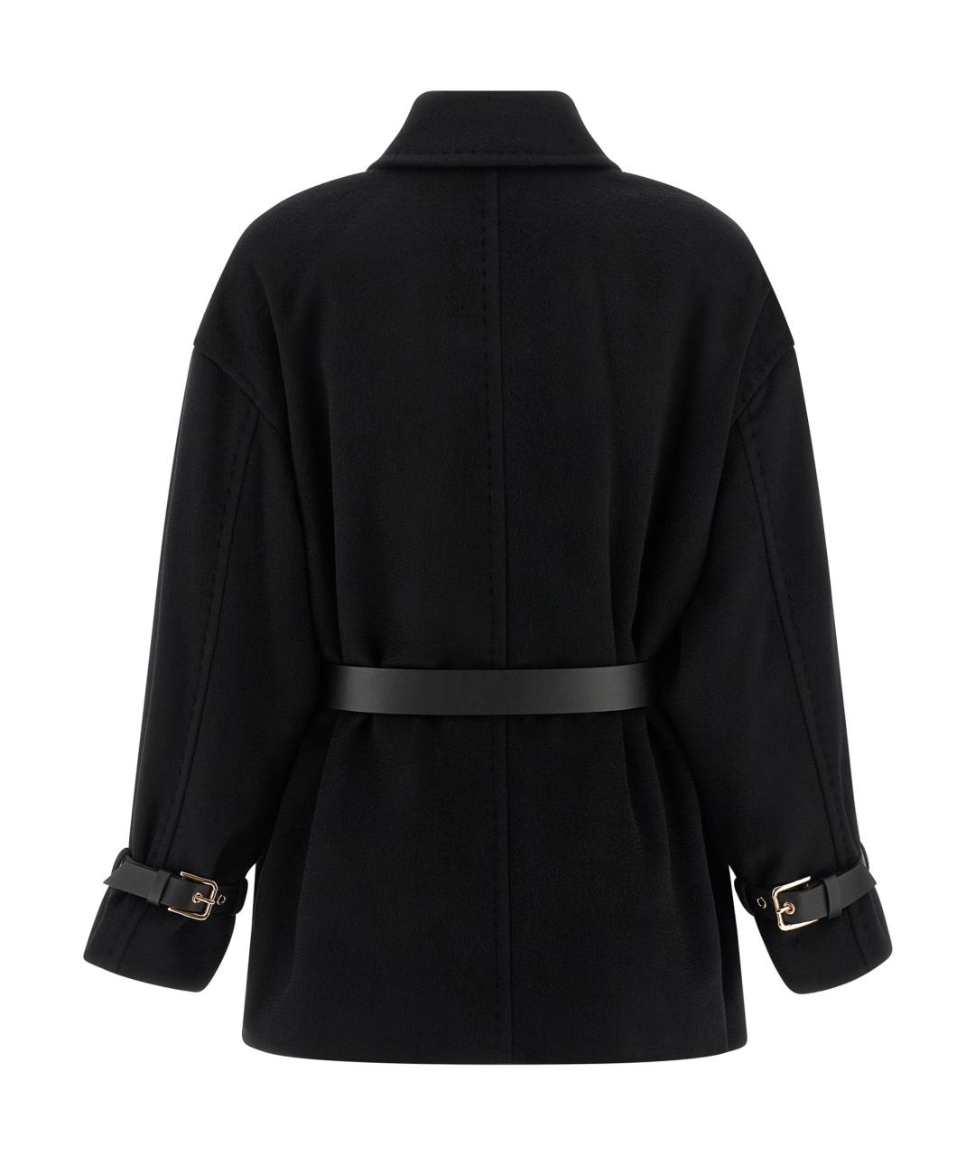 MAX MARA STUDIO Черное шерстяное пальто, фото 3