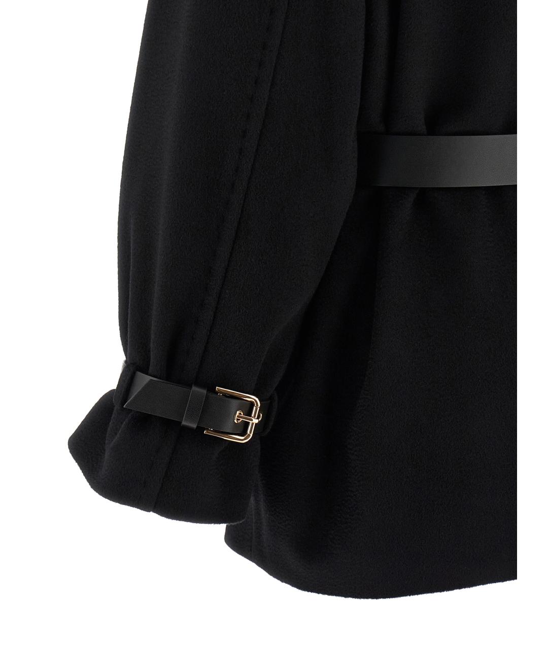 MAX MARA STUDIO Черное шерстяное пальто, фото 5