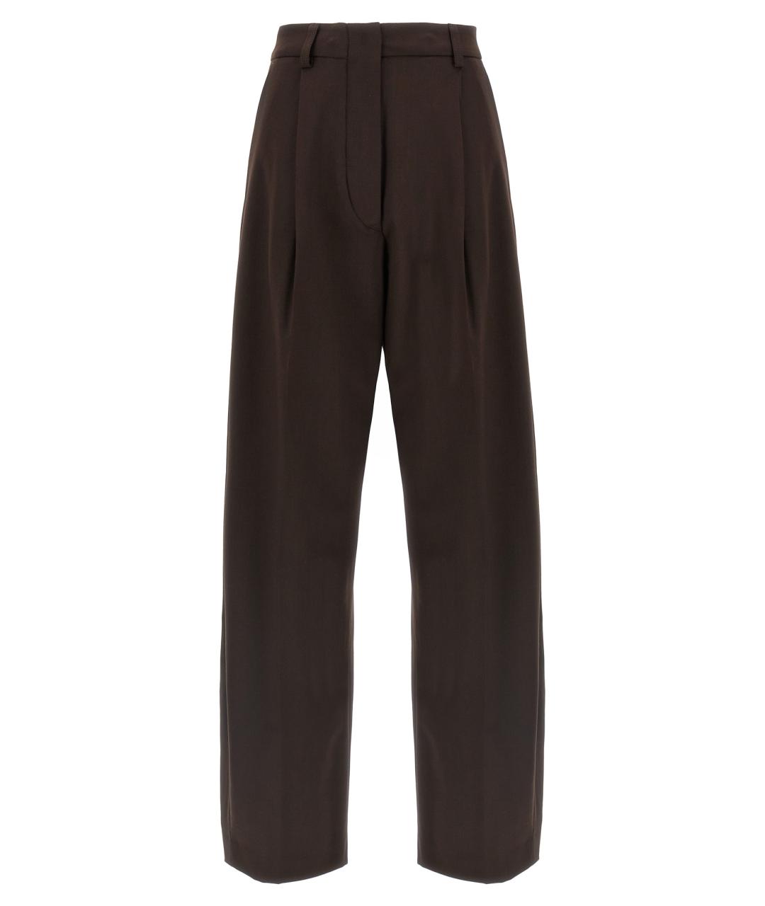 THELATEST Коричневые шерстяные прямые брюки, фото 1