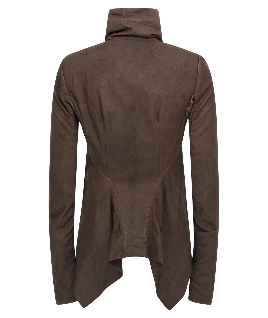 RICK OWENS Коричневая кожаная куртка, фото 3