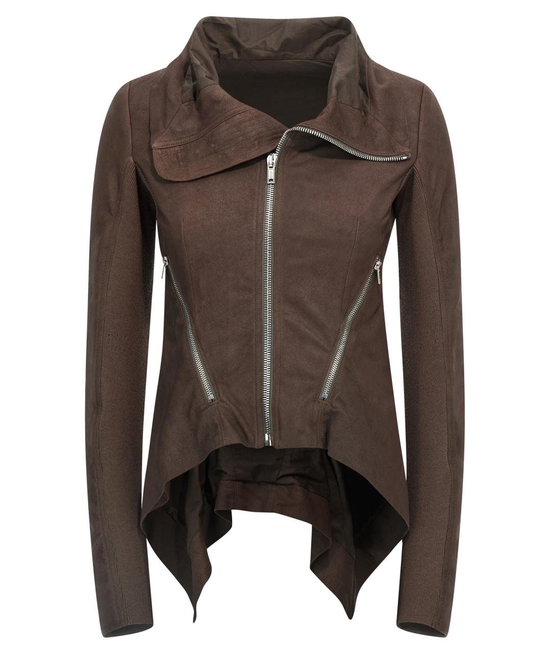 RICK OWENS Коричневая кожаная куртка, фото 2