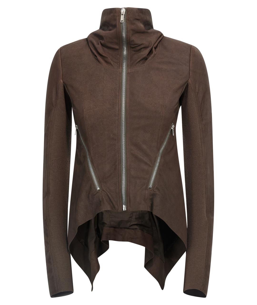 RICK OWENS Коричневая кожаная куртка, фото 1