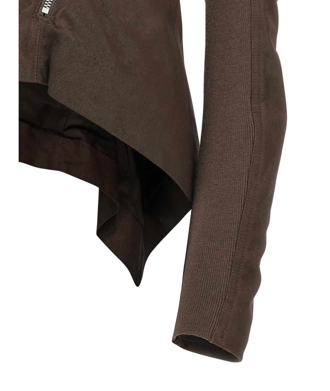 RICK OWENS Коричневая кожаная куртка, фото 5