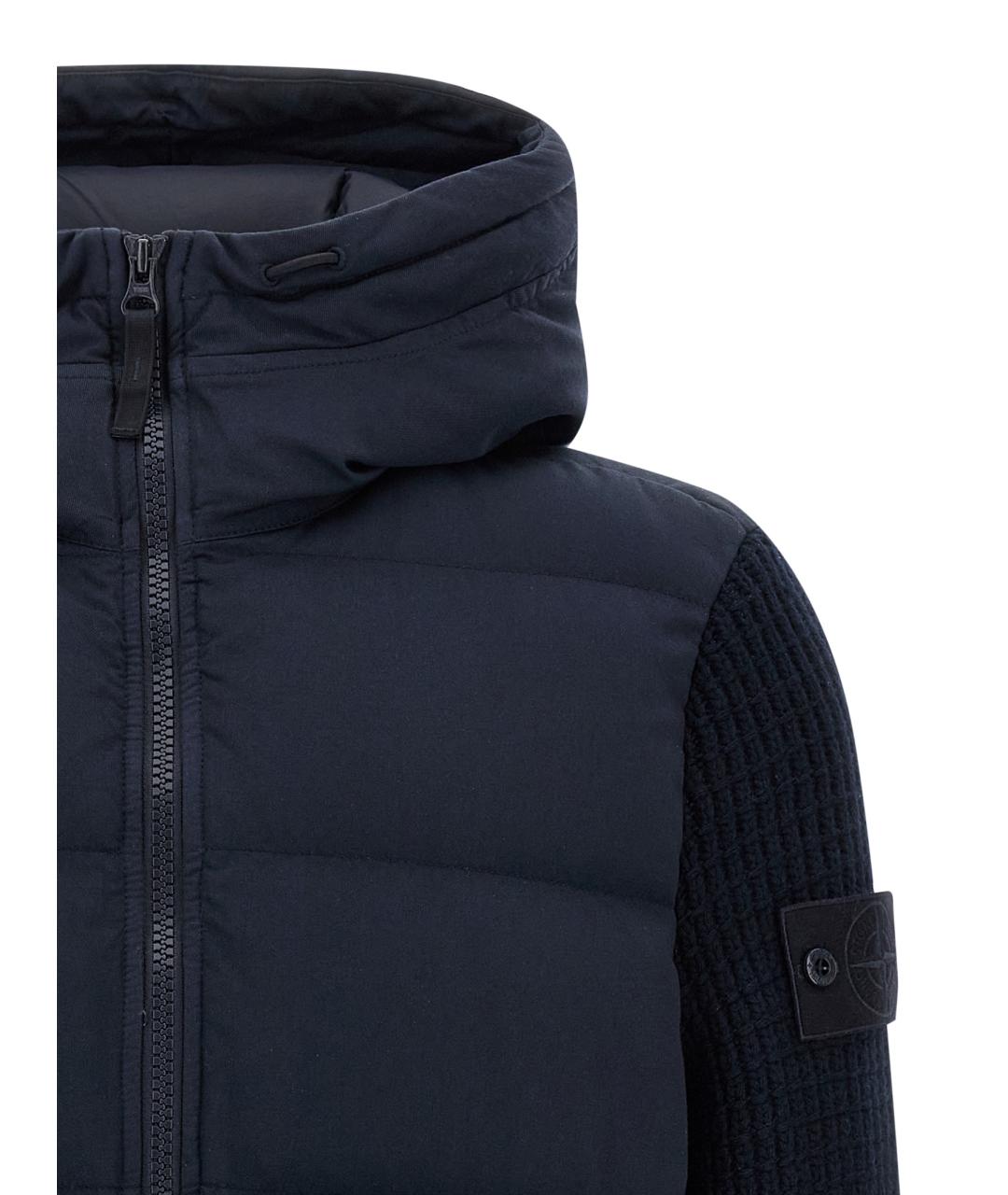 STONE ISLAND Темно-синяя шерстяная куртка, фото 3