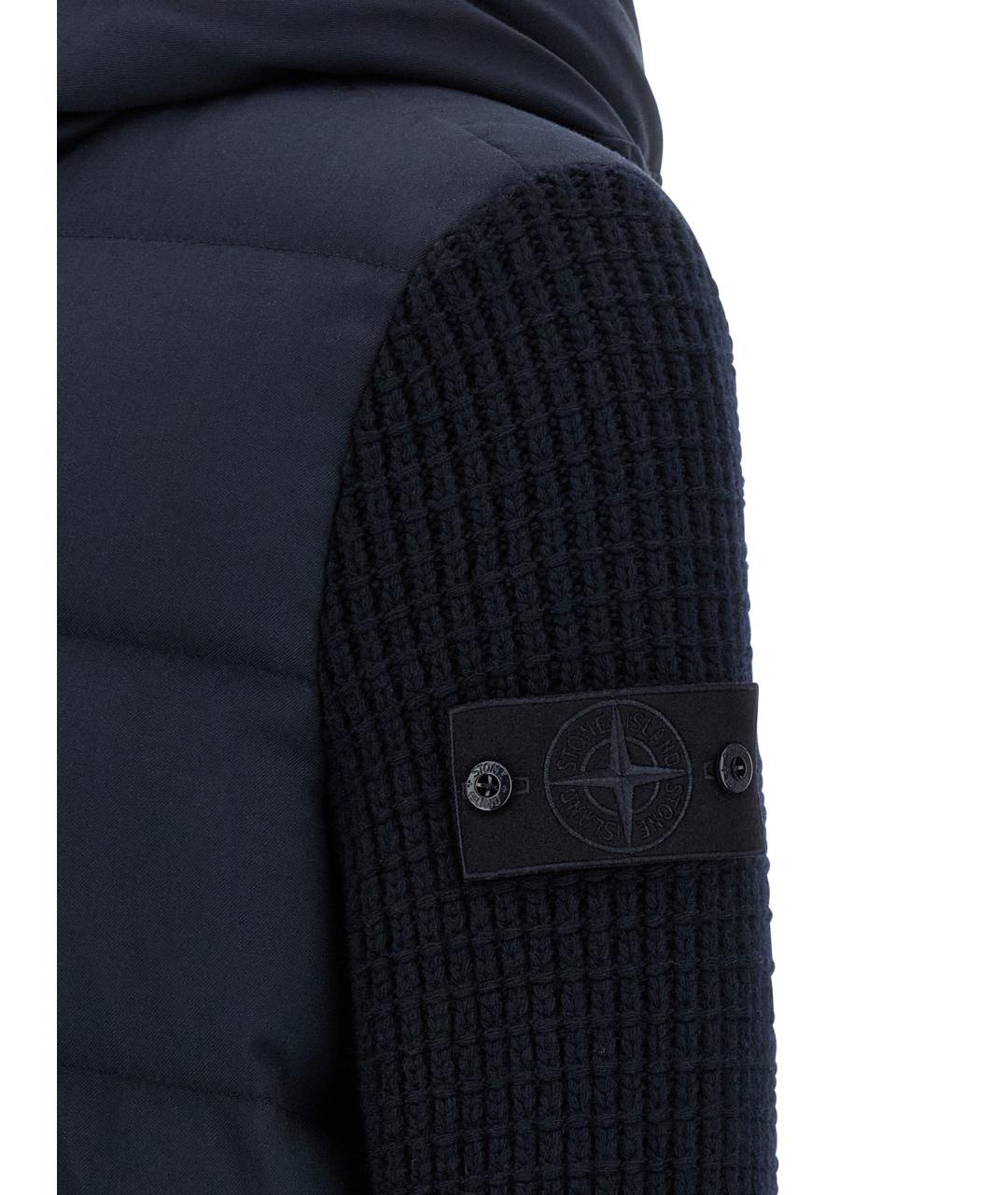 STONE ISLAND Темно-синяя шерстяная куртка, фото 4