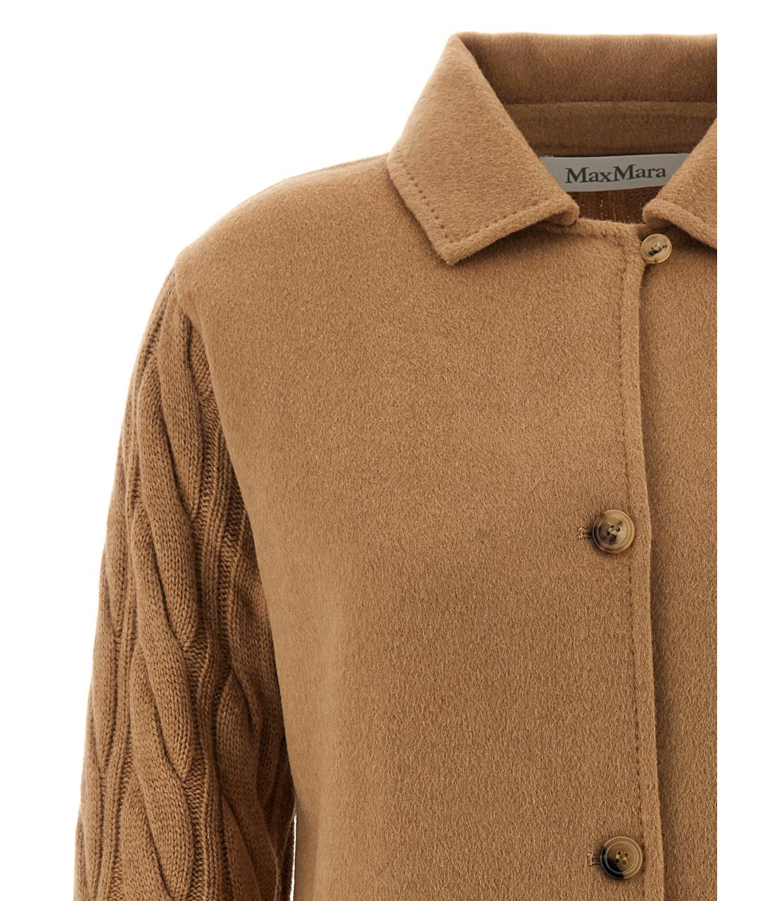 MAX MARA Бежевое шерстяное пальто, фото 3