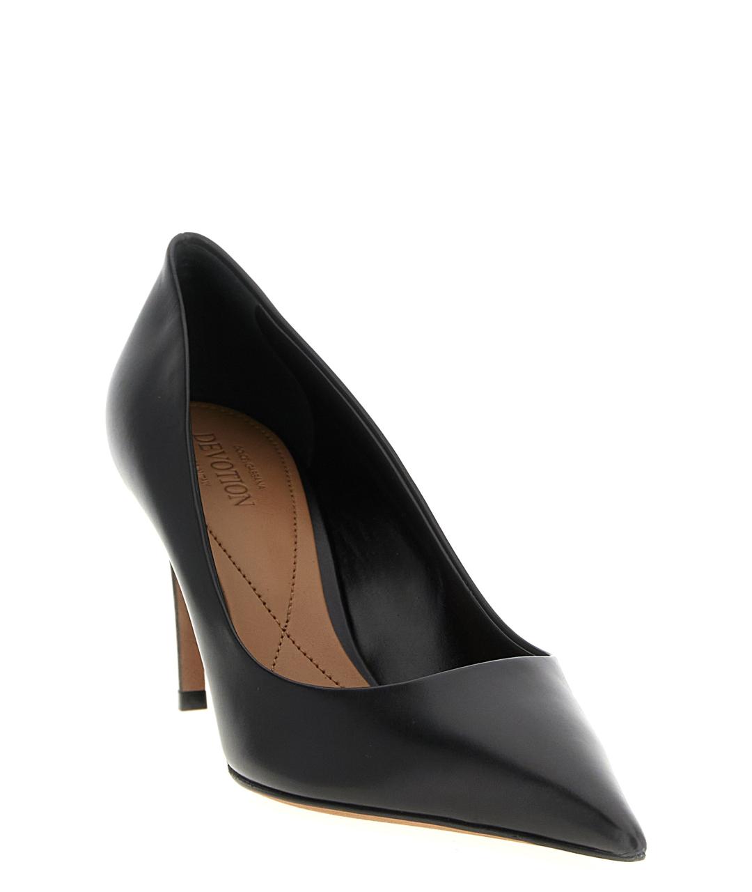 DOLCE&GABBANA Черные кожаные туфли, фото 2