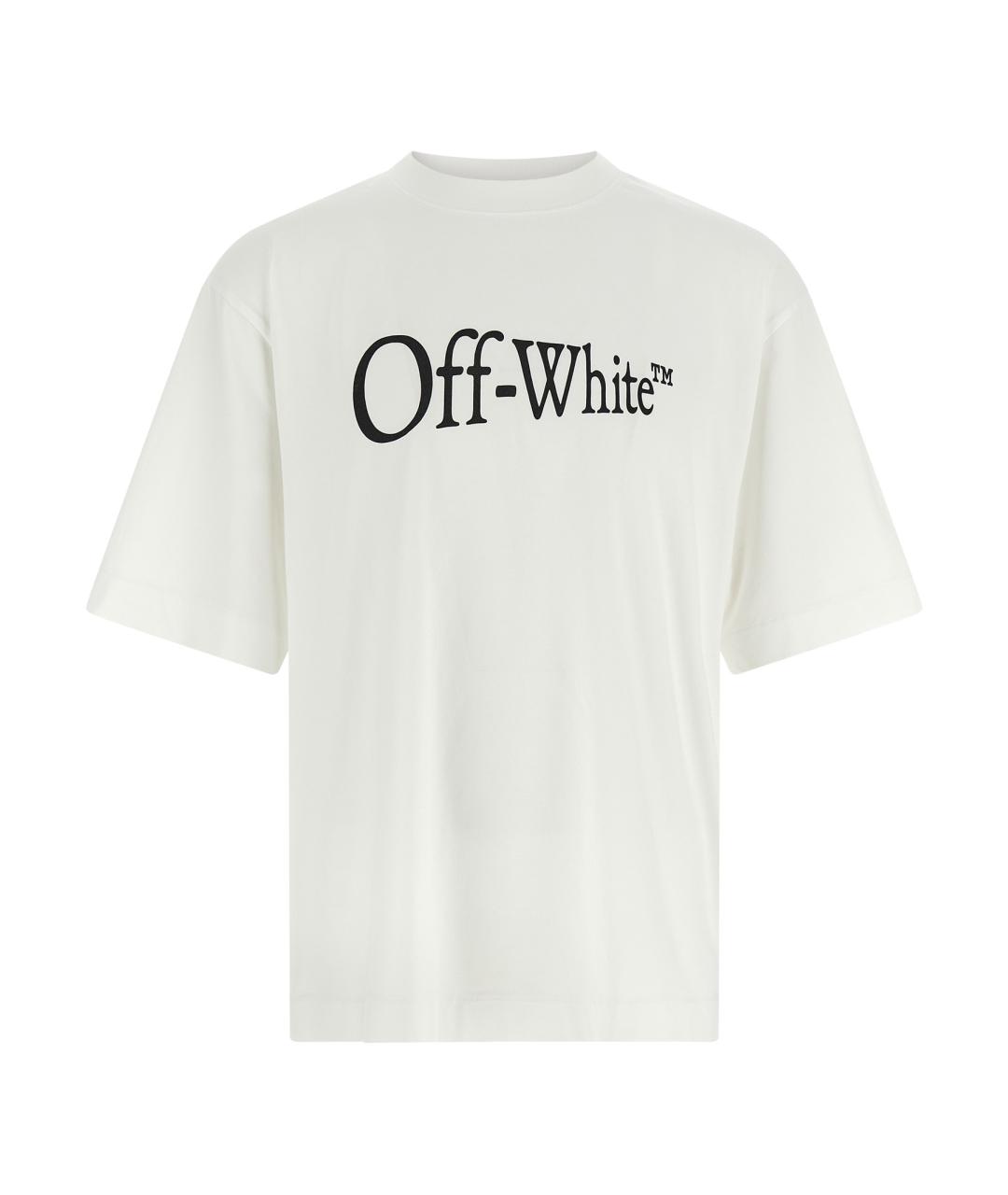 OFF-WHITE Белая хлопковая футболка, фото 1