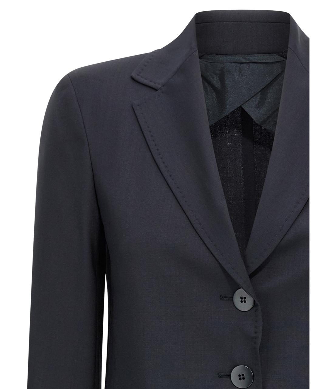 MAX MARA STUDIO Синий шерстяной жакет/пиджак, фото 3