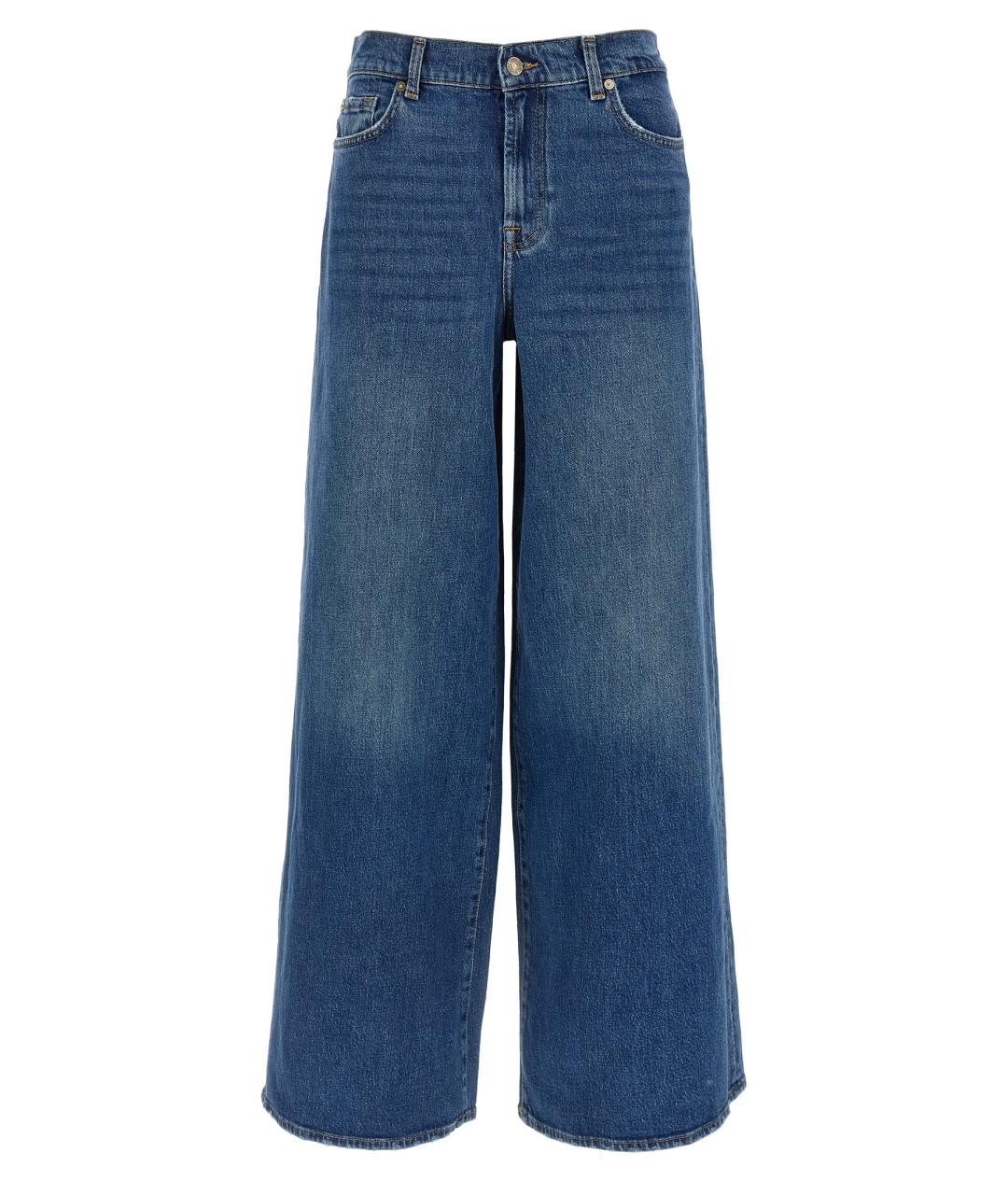 7 FOR ALL MANKIND Синие хлопковые прямые джинсы, фото 1