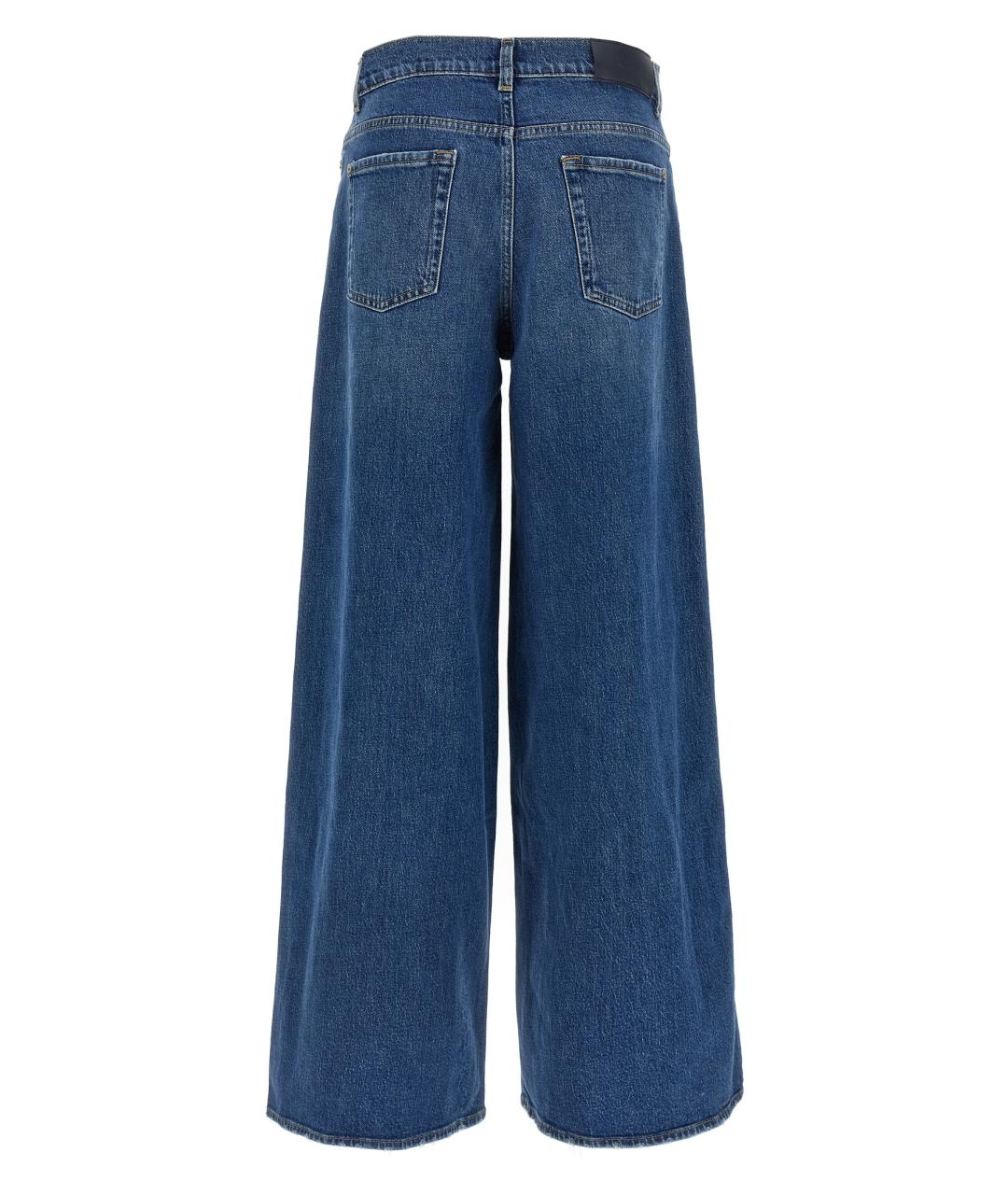 7 FOR ALL MANKIND Синие хлопковые прямые джинсы, фото 2