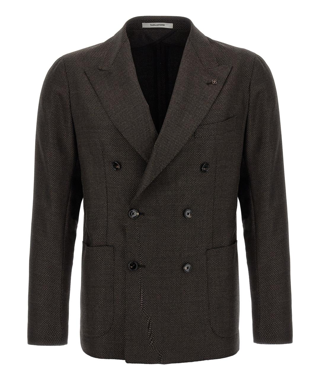 TAGLIATORE Коричневый шерстяной пиджак, фото 1