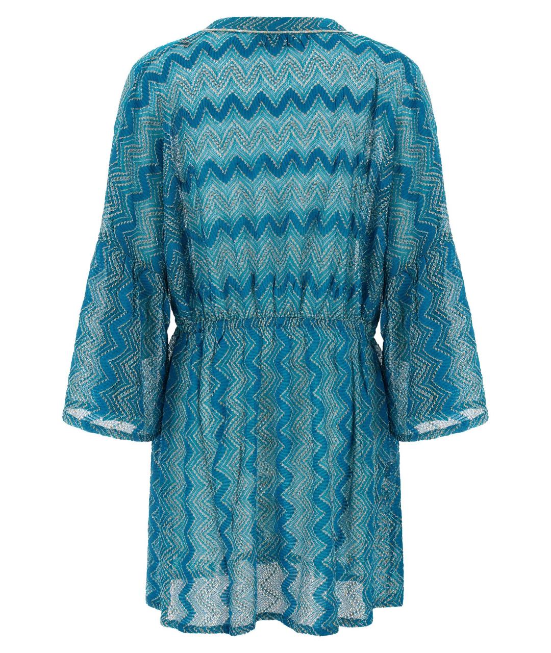 MISSONI Синее вискозное повседневное платье, фото 2