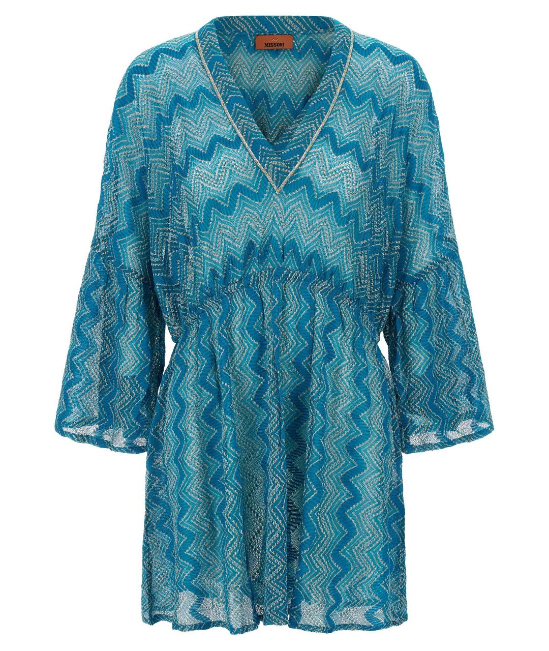 MISSONI Синее вискозное повседневное платье, фото 1