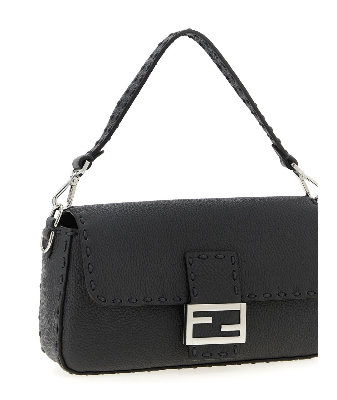 FENDI Черная кожаная сумка на плечо, фото 3